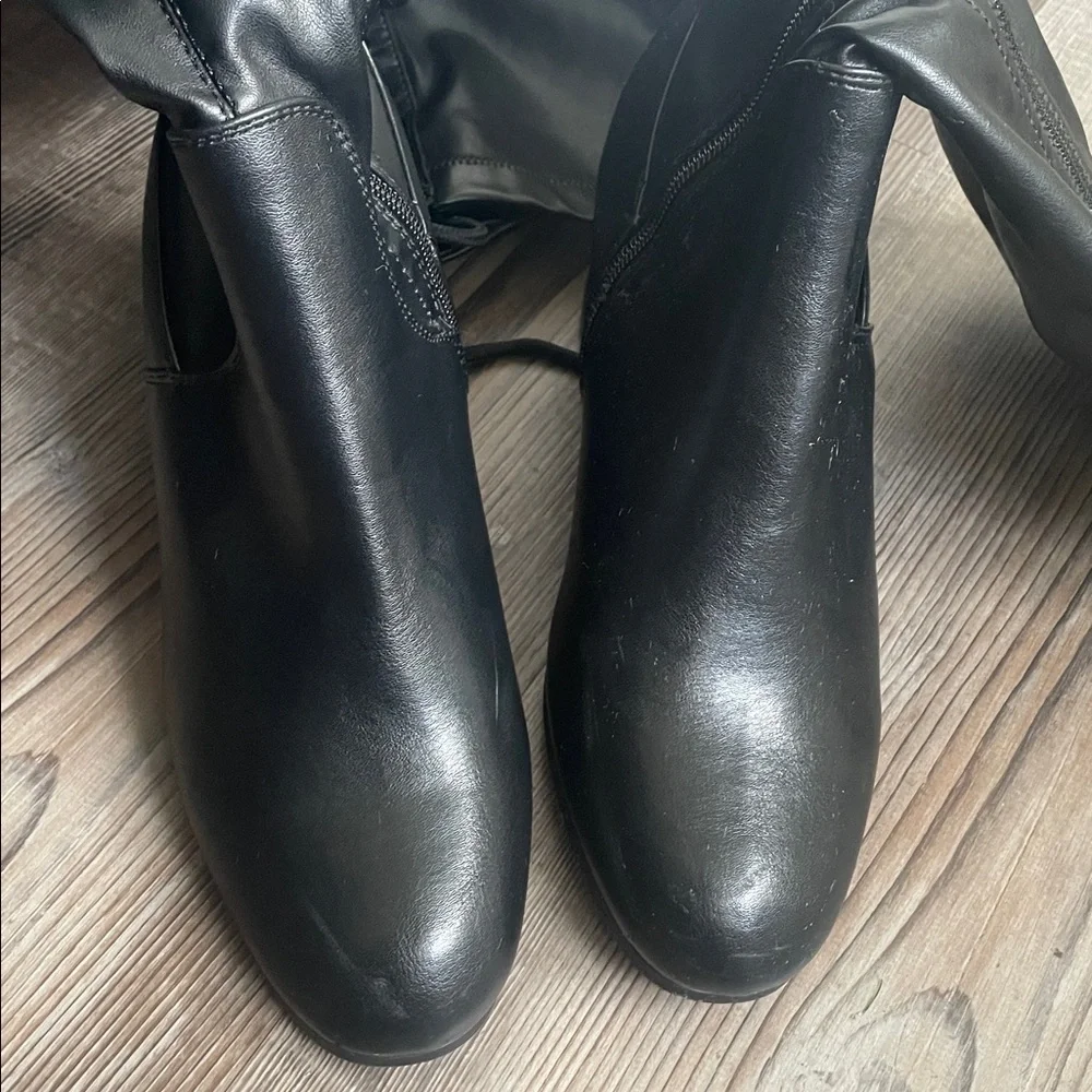 Dream Pairs Black Over-the-Knee Boots with Block Heel